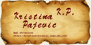Kristina Pajević vizit kartica